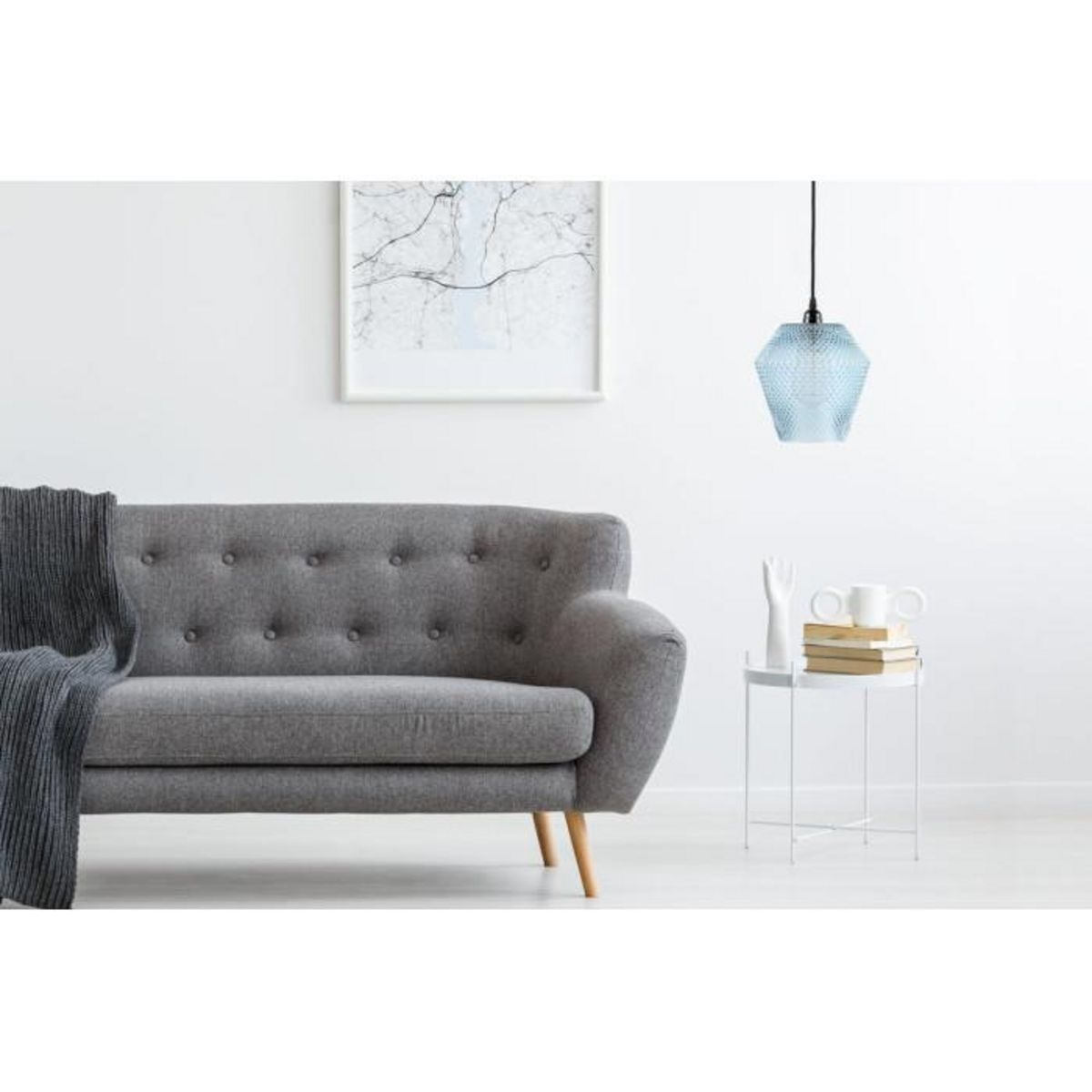 Paris Prix Lampe Suspension en Verre  Nomi  27cm Bleu