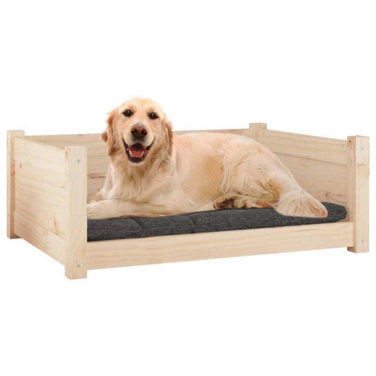 VIDAXL Lit pour chien 75,5x55,5x28 cm Bois massif de pin