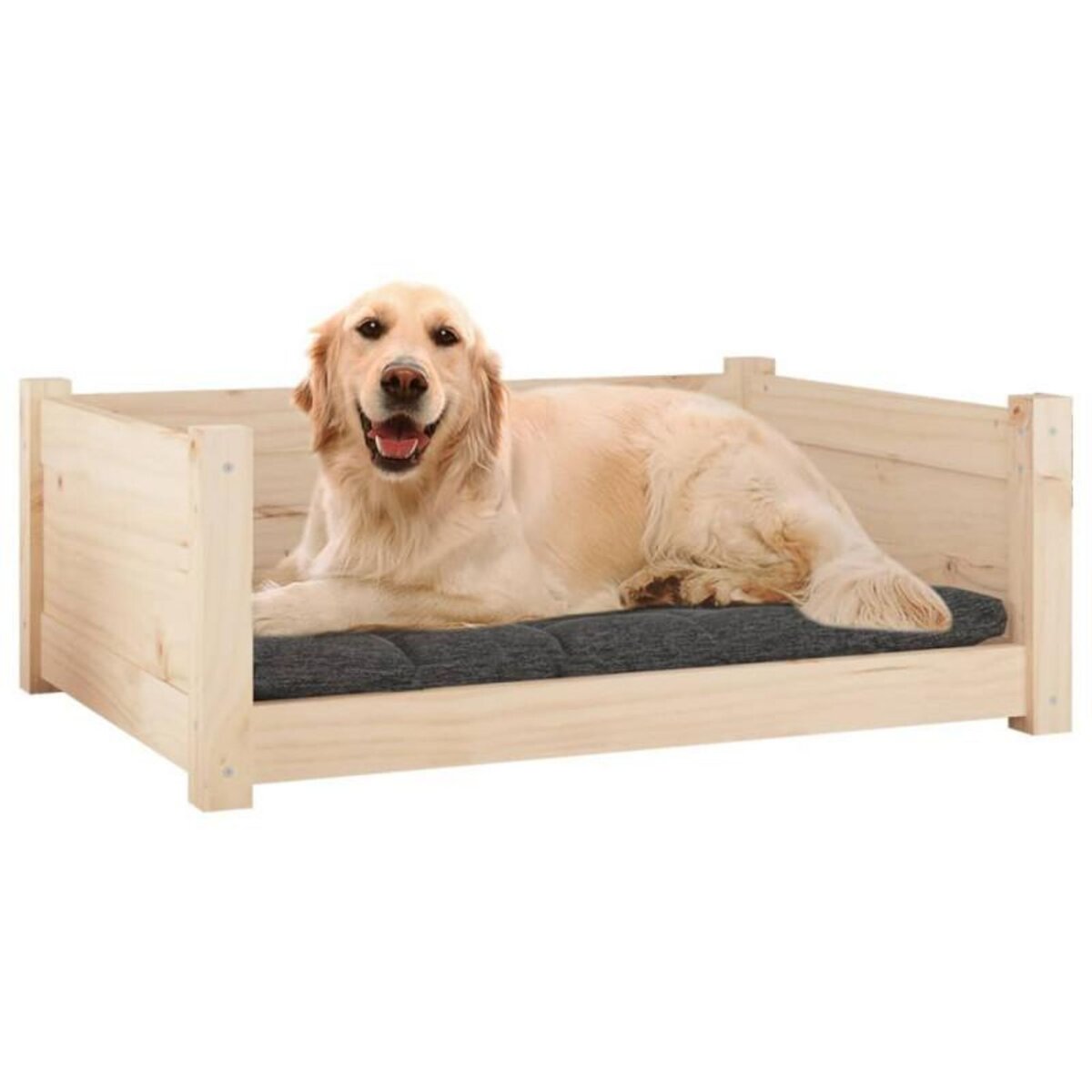 VIDAXL Lit pour chien 75,5x55,5x28 cm Bois massif de pin