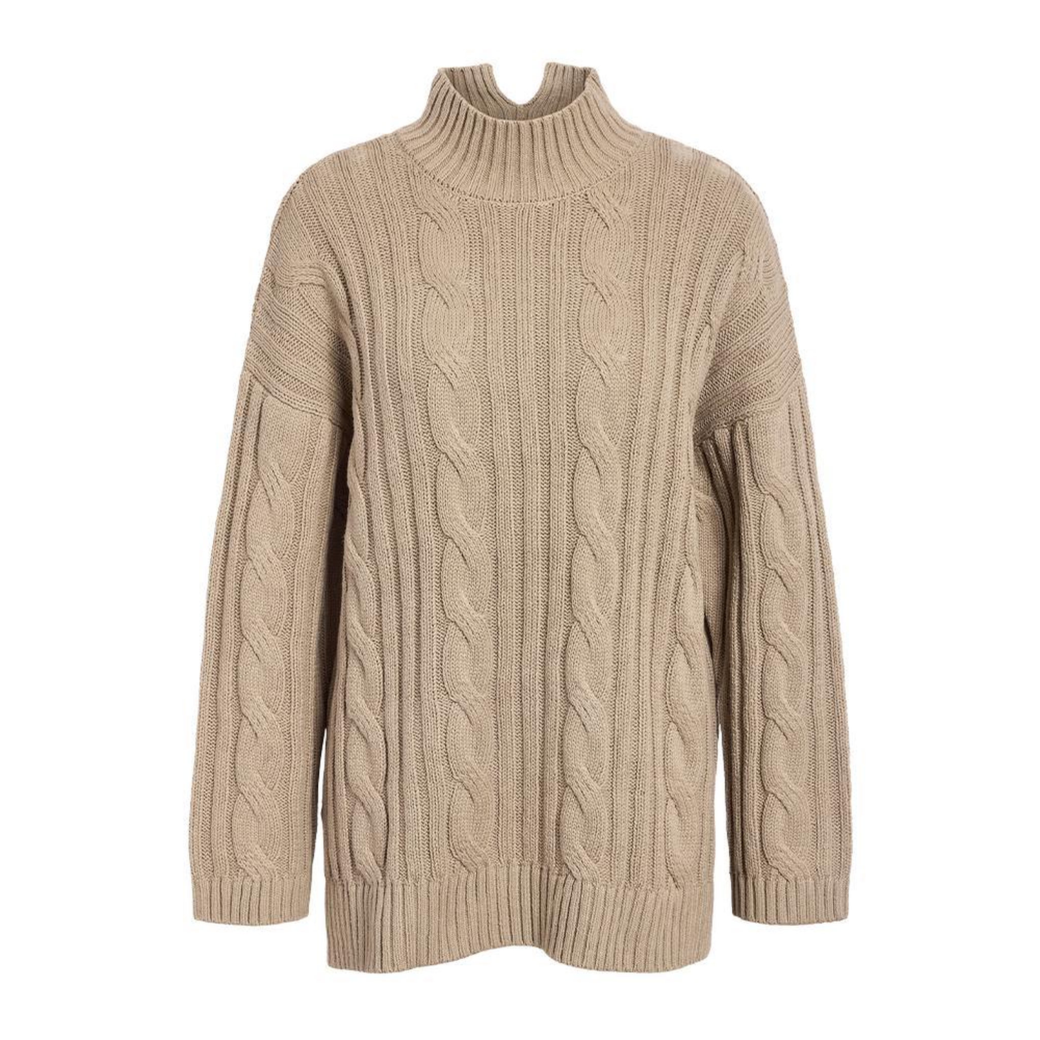 NOISY MAY Pull en Maille Beige Femme Noisy May Knit Tunic. Coloris disponibles : Beige