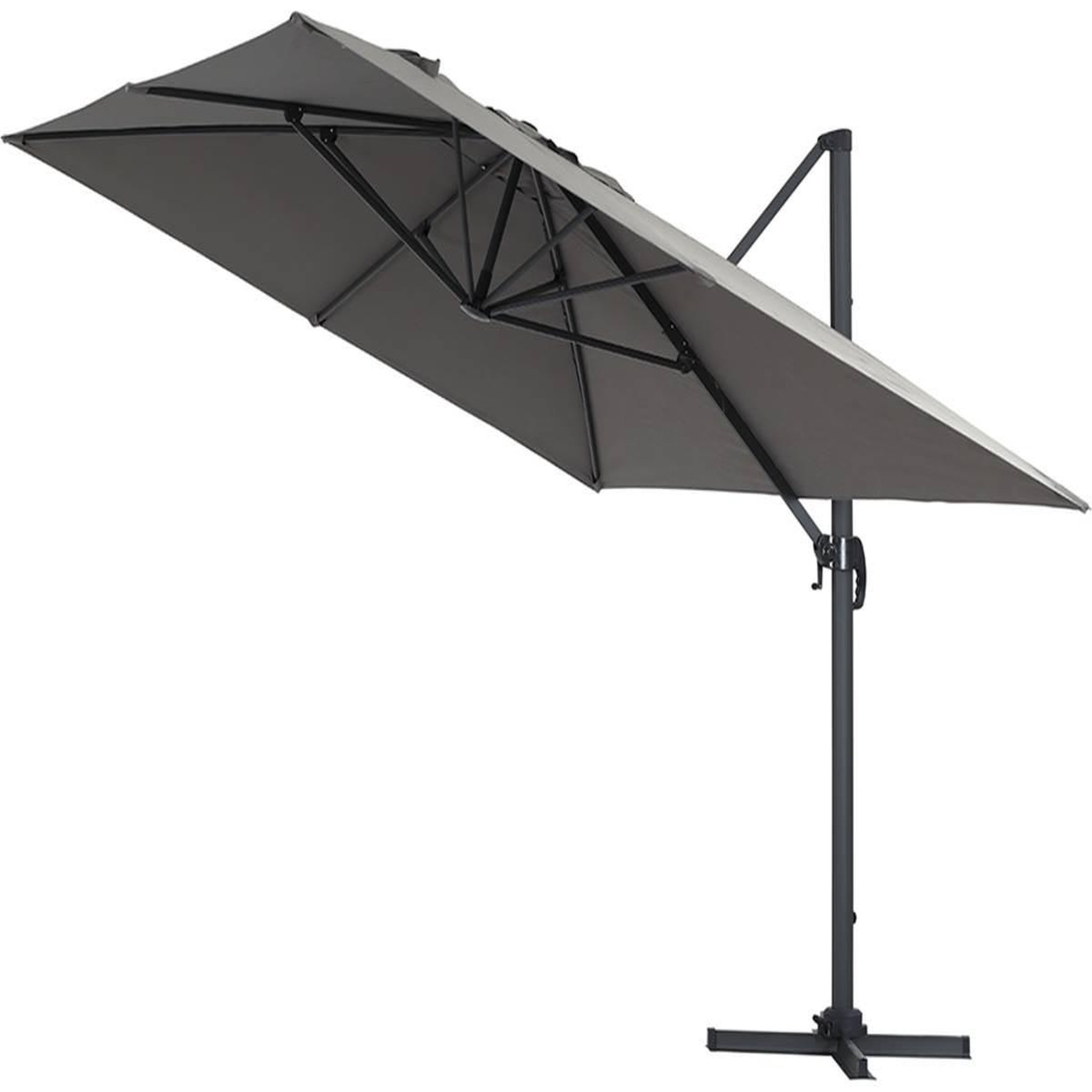 Voir la diapositive 2 : Habitat et Jardin Parasol jardin déporté alu  sun 4  - rectangle - 3 x 4 m + housse de protection - gris