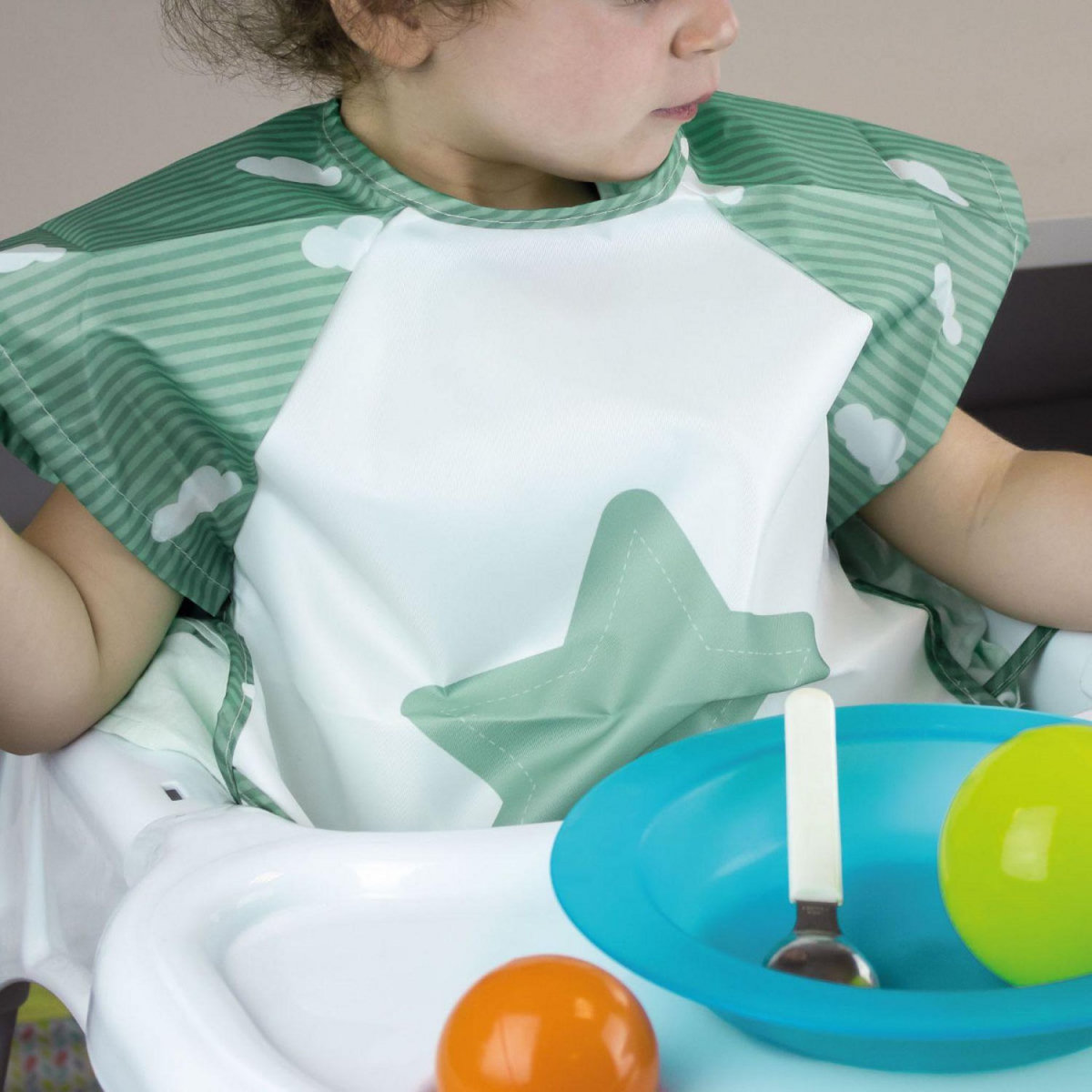 Monsieur Bébé Lot de 12 bavoirs pour bébé imperméables - Manches courtes