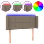 Voir la diapositive 2 : VIDAXL Tete de lit a LED Taupe 103x16x78/88 cm Tissu
