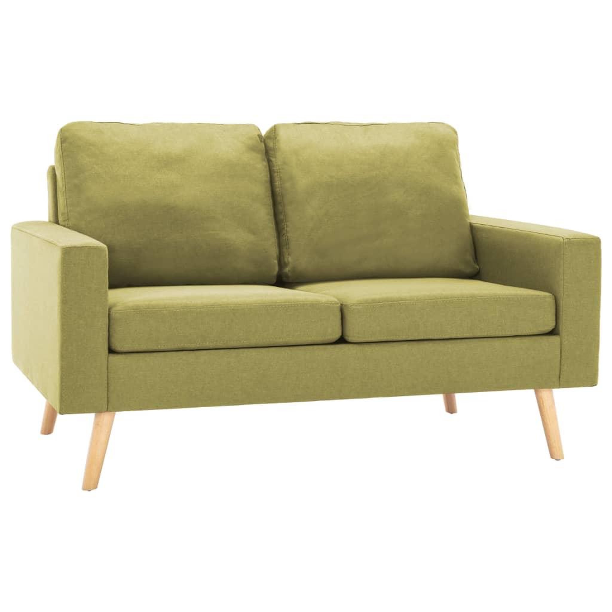 Voir la diapositive 2 : VIDAXL Canape a 2 places Vert Tissu