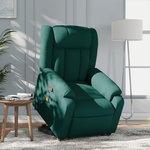 VIDAXL Fauteuil inclinable de massage Vert fonce Tissu