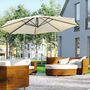 Voir la diapositive 4 : OUTSUNNY Parasol déporté octogonal inclinable manivelle avec pied en acier Ø 2,94 x 2,48H m beige clair