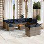 Voir la diapositive 1 : VIDAXL Salon de jardin avec coussins 13 pcs gris resine tressee
