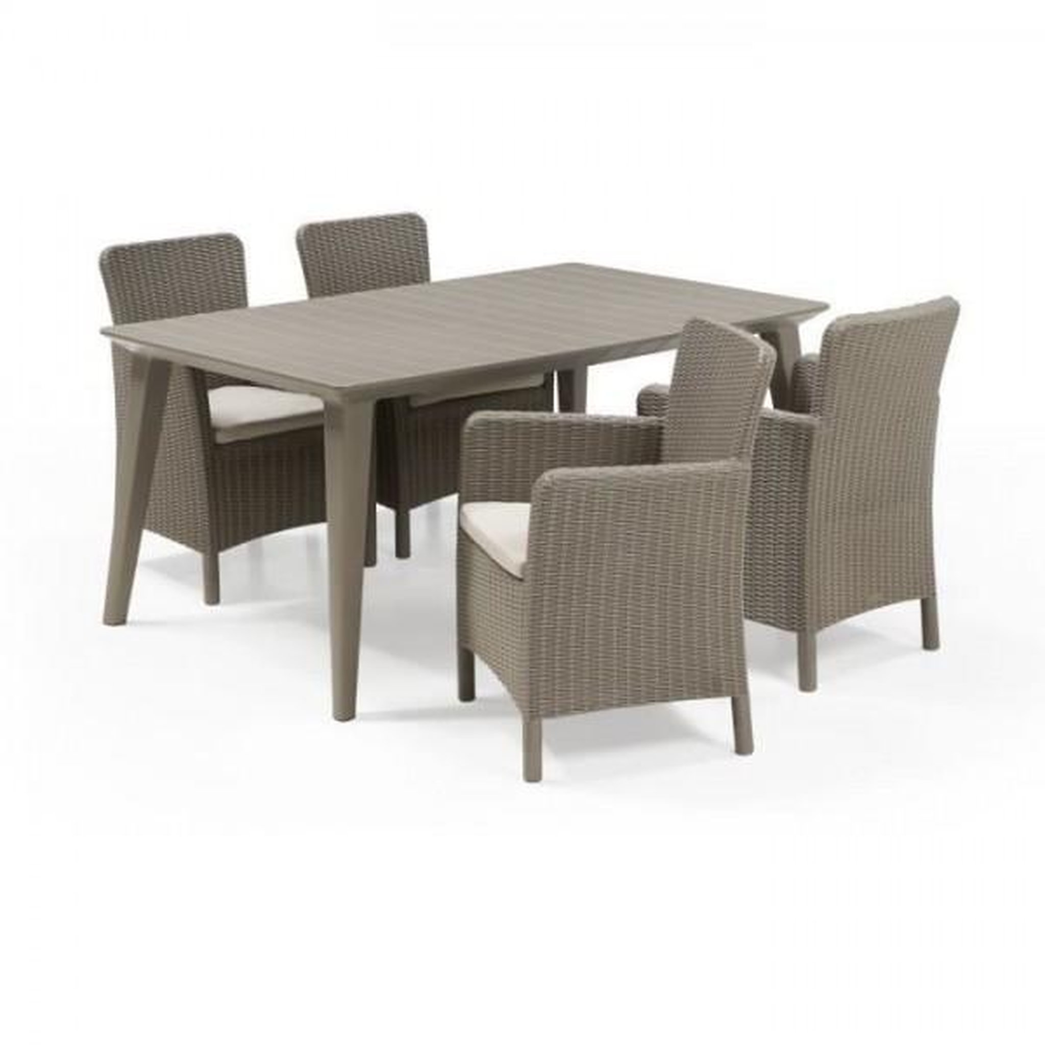 Voir la diapositive 3 : ALLIBERT by KETER Table de jardin - rectangulaire 160cm - cappuccino - en résine - 6 personnes - Lima -Allibert by KETER