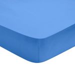 DODO Drap Housse Influence Percale Lazuli. Coloris disponibles : Bleu