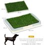 Voir la diapositive 3 : PAWHUT Litière gazon synthétique chien toilette portable à pelouse tiroir à déjection crème bleu gris