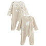 Voir la diapositive 1 : Petit Béguin Lot de 2 pyjamas bébé en velours ouverture zippée Câlins