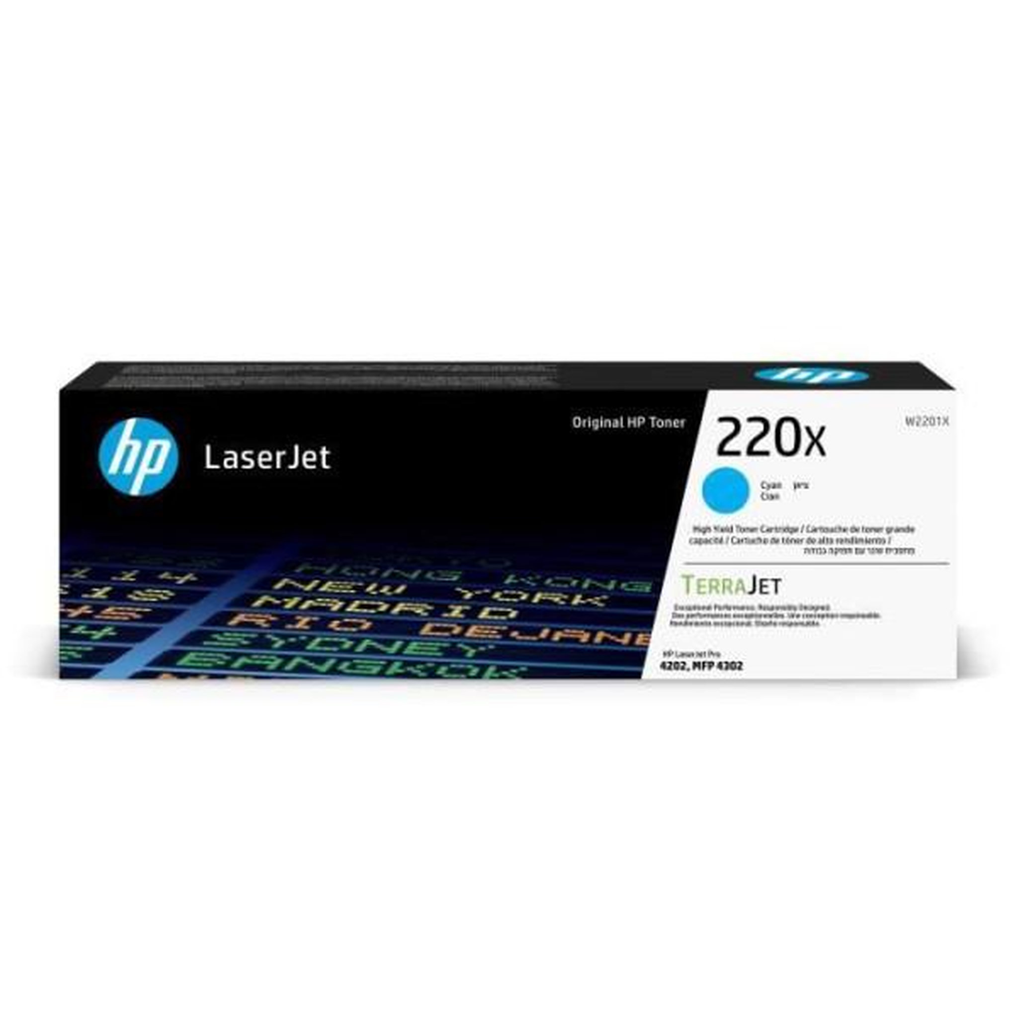 HP Cartouche de Toner HP 220X Cyan grande capacité Authentique (W2201X) pour HP LaserJet Pro 4202 / 4302