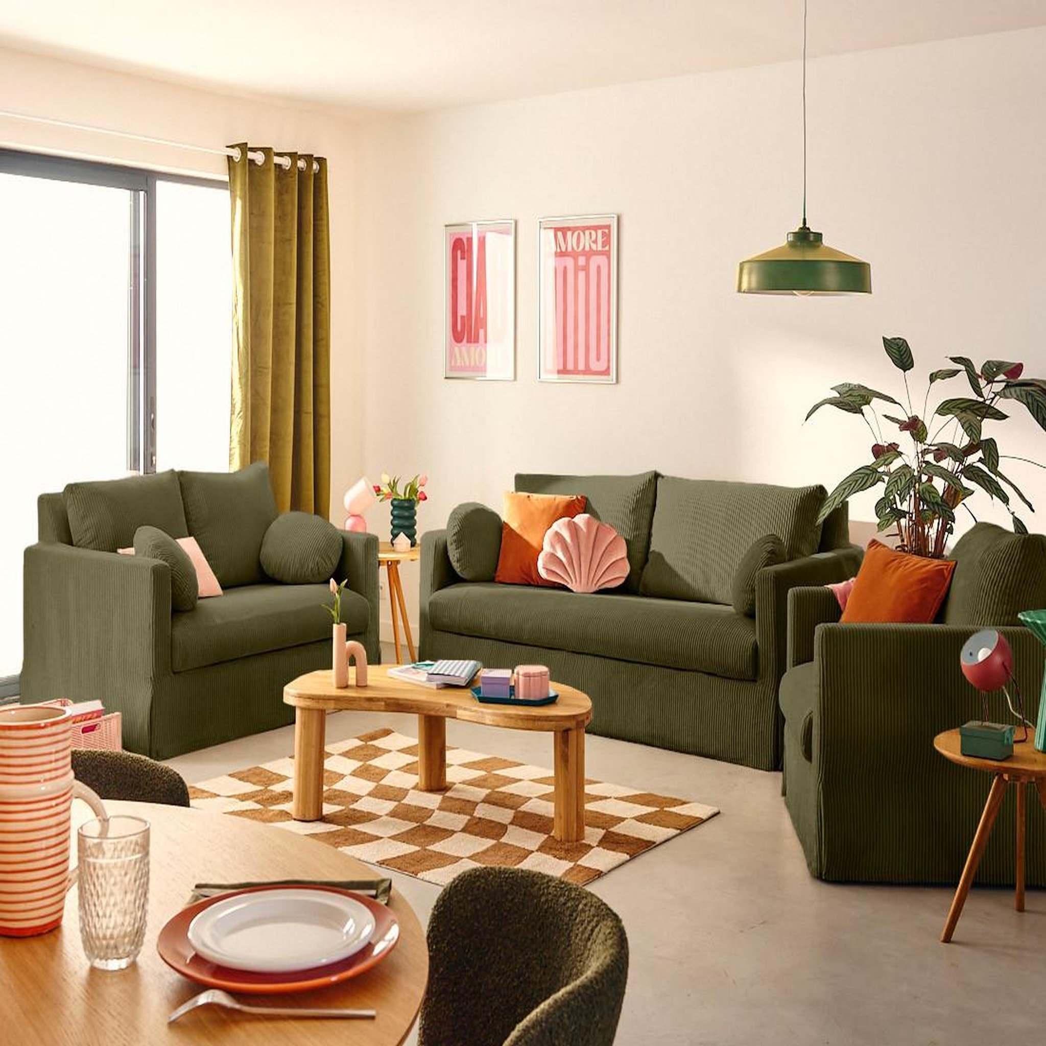 Voir la diapositive 2 : LISA DESIGN Serena - fauteuil déhoussable en velours côtelé