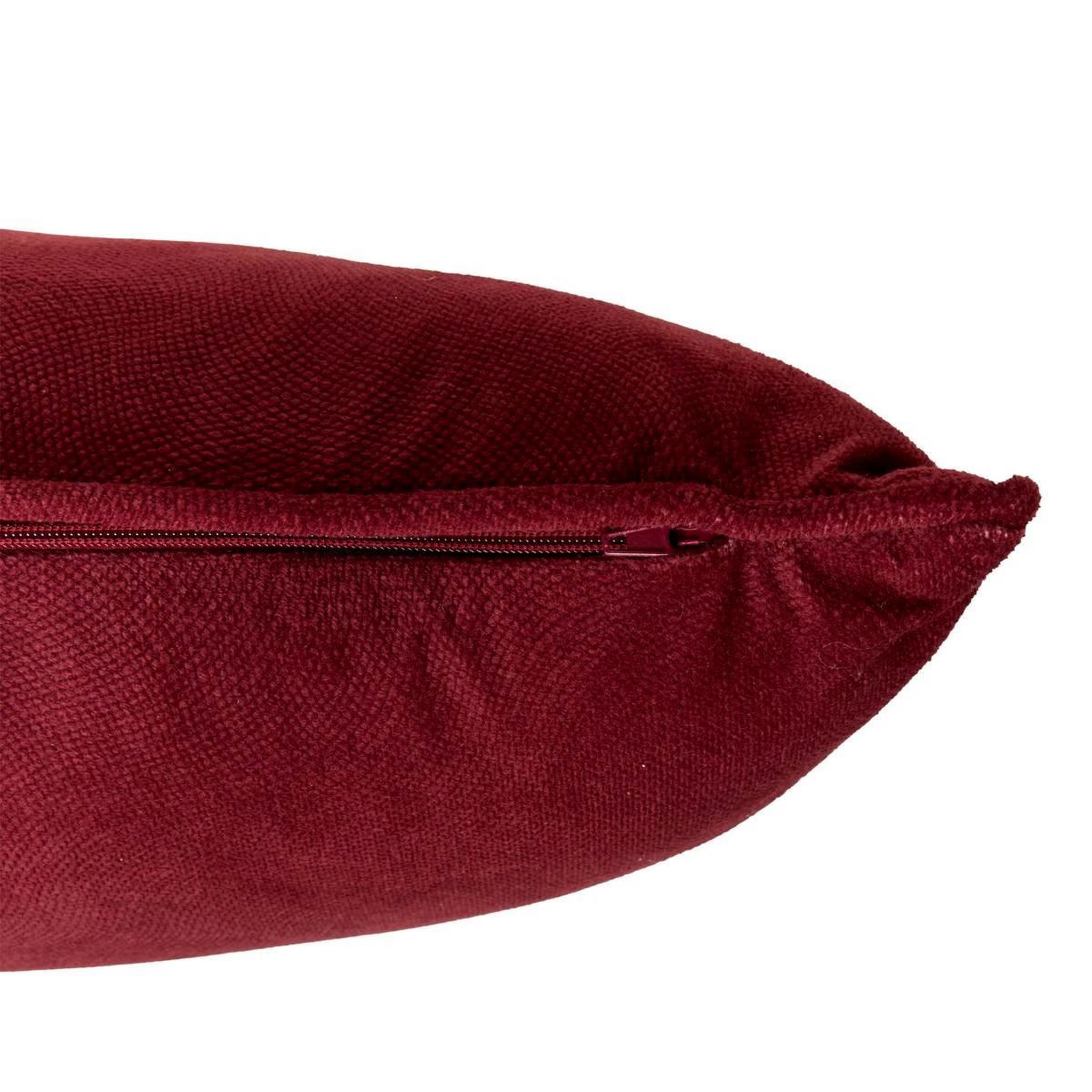 Voir la diapositive 2 : ATMOSPHERA Coussin déco uni  lilou  30x50cm rouge grenat
