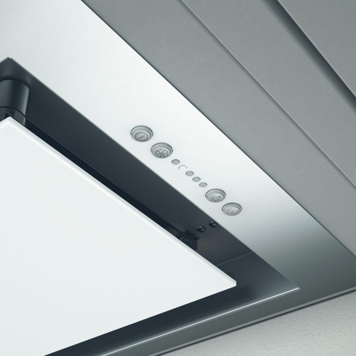 ELICA Hotte encastrable HIDDEN IXGL/A/60 Acier inox + verre blanc