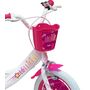 Voir la diapositive 4 : Vélo 14''  Fille  " Lolli Girl "  pour enfant de 95/110 cm  avec stabilisateurs à molettes - Panier avant - Coffre arrière - 2 freins et pneus gonflables
