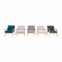 Voir la diapositive 6 : SWEEEK Fauteuil scandinave en bois et tissu gris clair. Isak. L 64 x P 69.5 x H 73cm