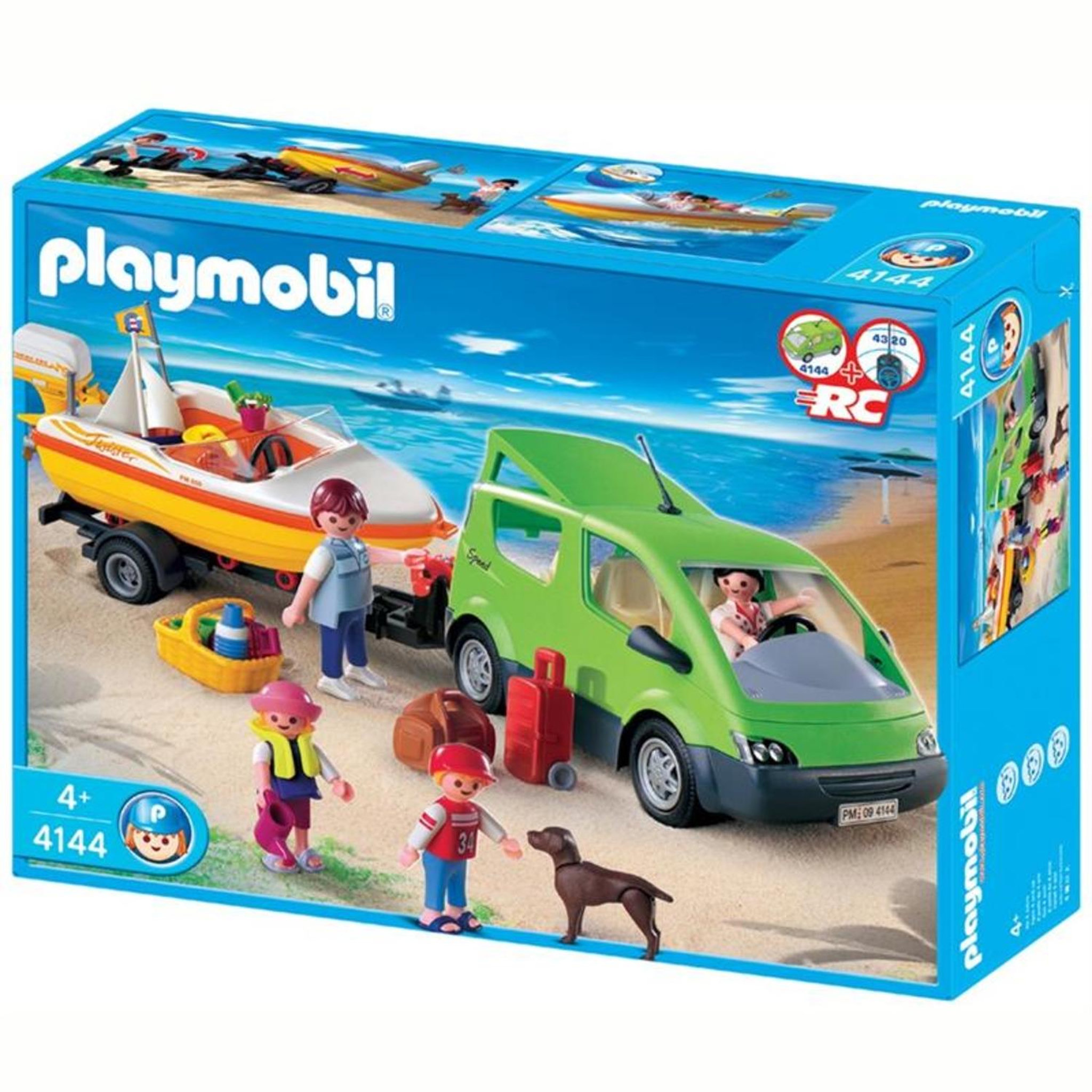 PLAYMOBIL City Life - Voiture familiale avec remorque porte-bateaux