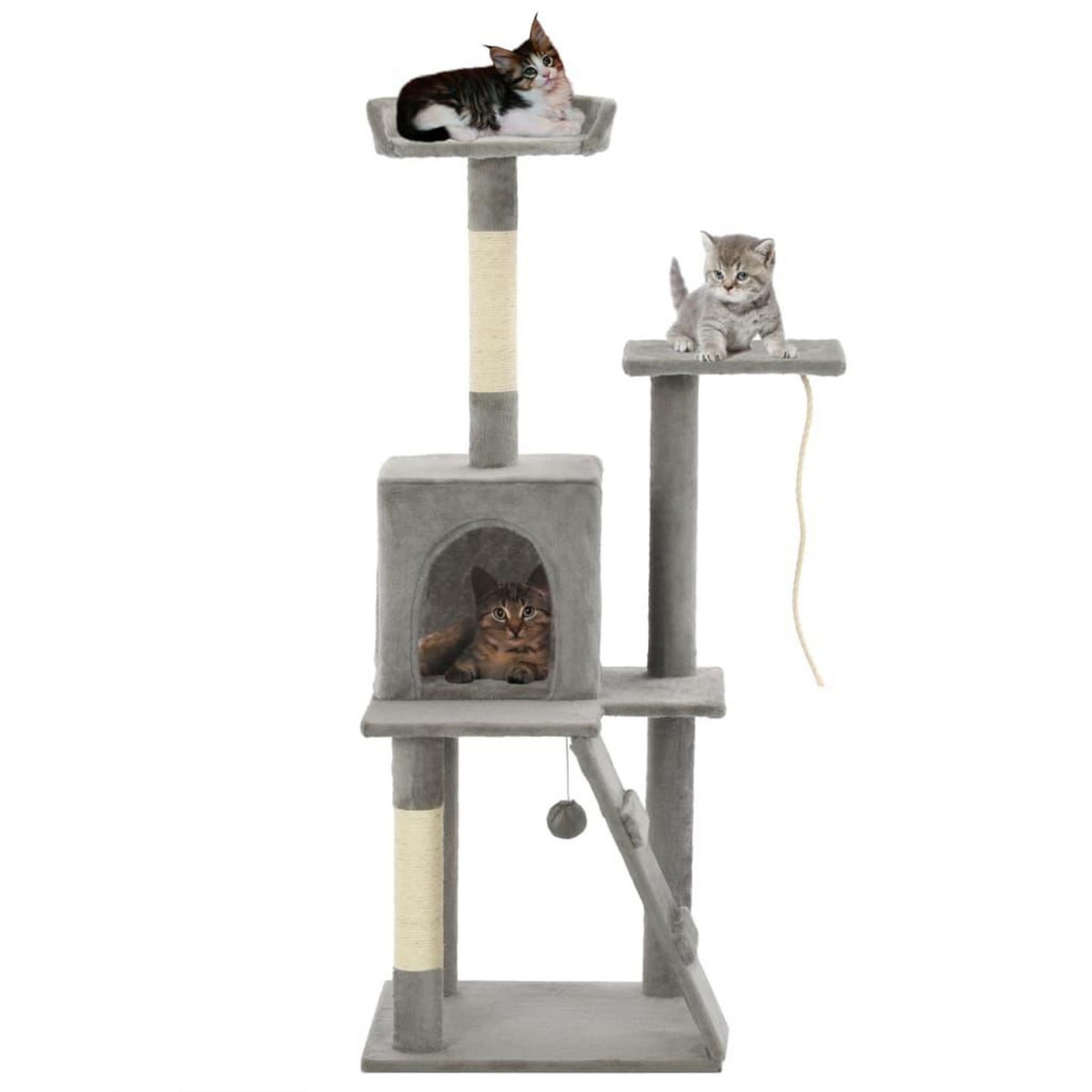 VIDAXL Arbre a chat avec griffoirs en sisal 120 cm Gris