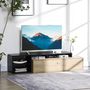 Voir la diapositive 2 : HOMCOM Meuble TV réversible design contemporain porte abattante 2 compartiments 4 niches MDF aspect chêne clair noir
