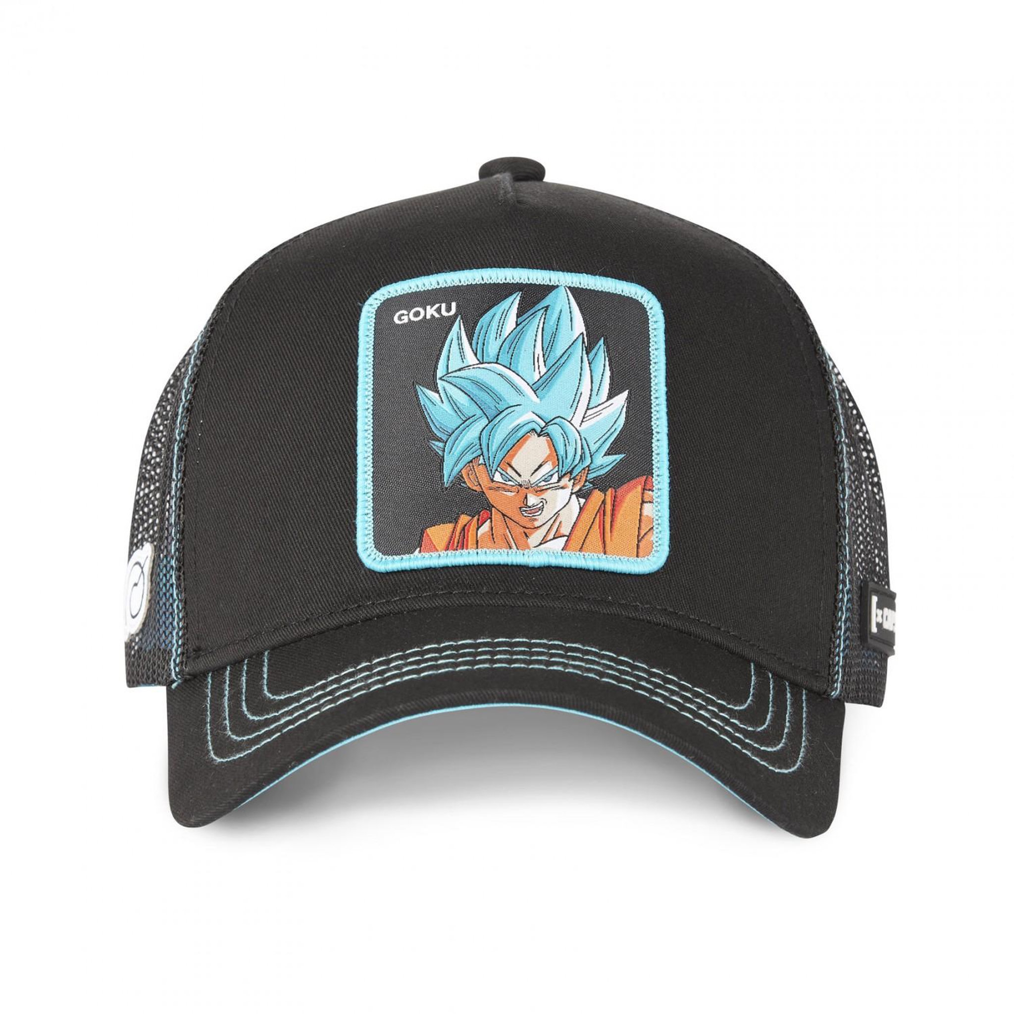 Voir la diapositive 2 : CAPSLAB Casquette trucker avec filet dragon ball super black goku