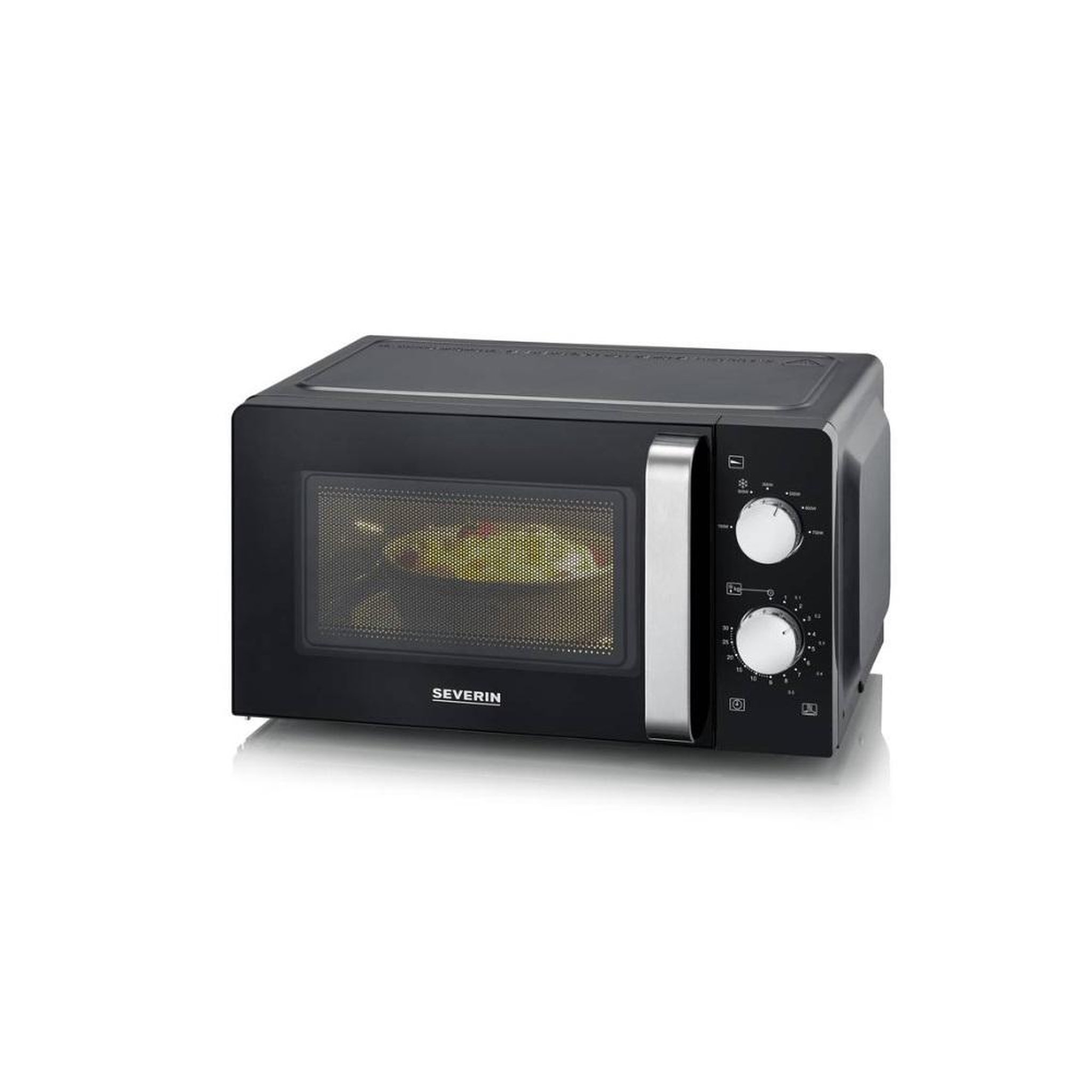 Voir la diapositive 2 : SEVERIN Micro-ondes solo 17l 700w noir/argent - mw7886