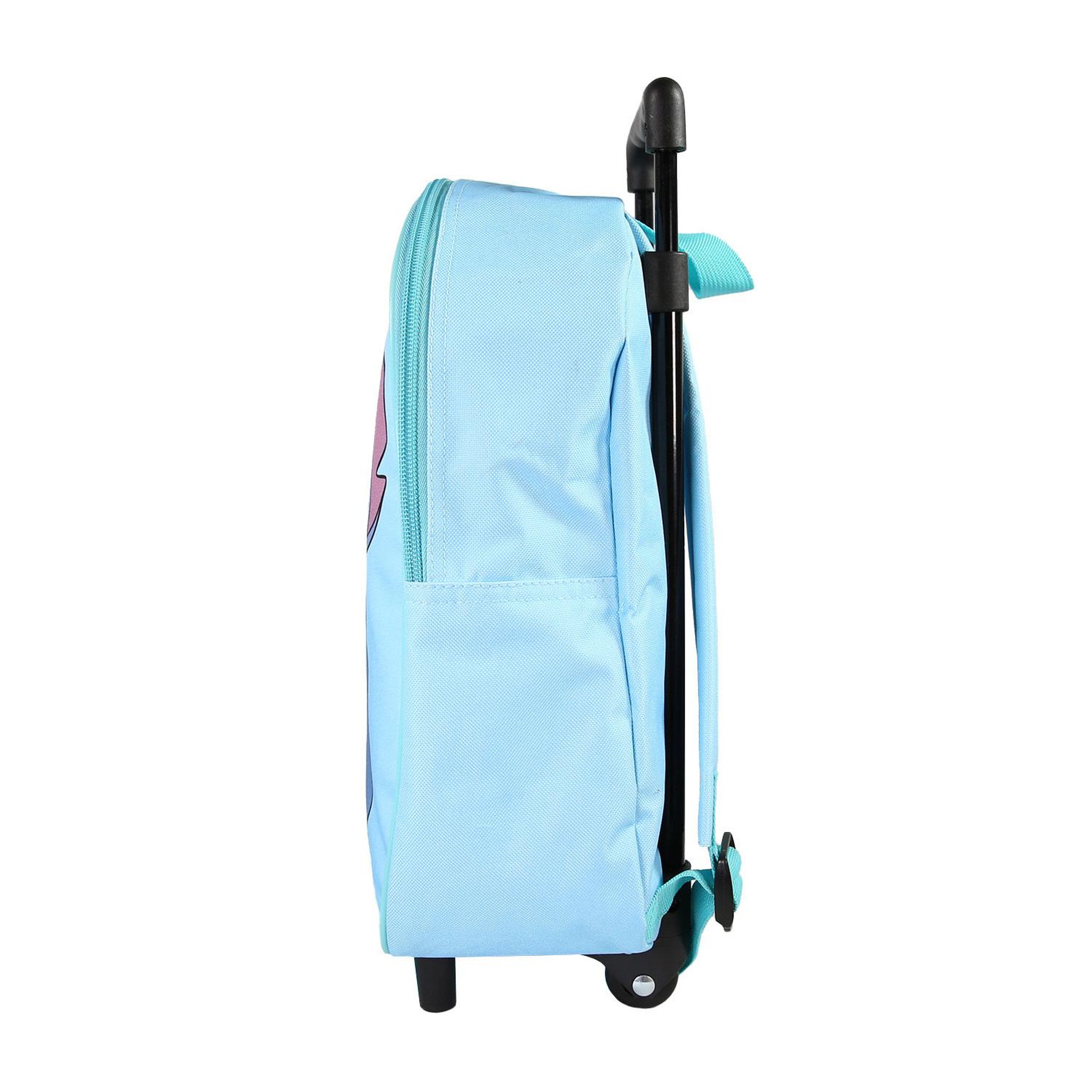 Voir la diapositive 3 : Bagtrotter Bagtrotter - Stitch - Sac à Dos Scolaire à Roulettes  - Bleu Clair - 1 Compartiment Zippé - Bretelles Matelassées - 25x12x32cm - Matière Polyester - Sac à Dos Scolaire Maternelle