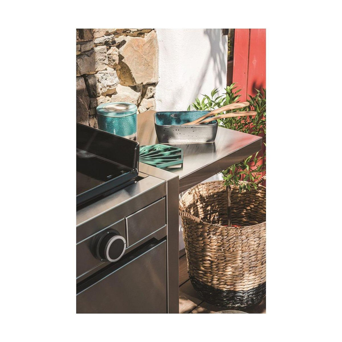 FORGE ADOUR Chariot Plancha CH MIF 60 en inox fermé compatible plancha Modern 60