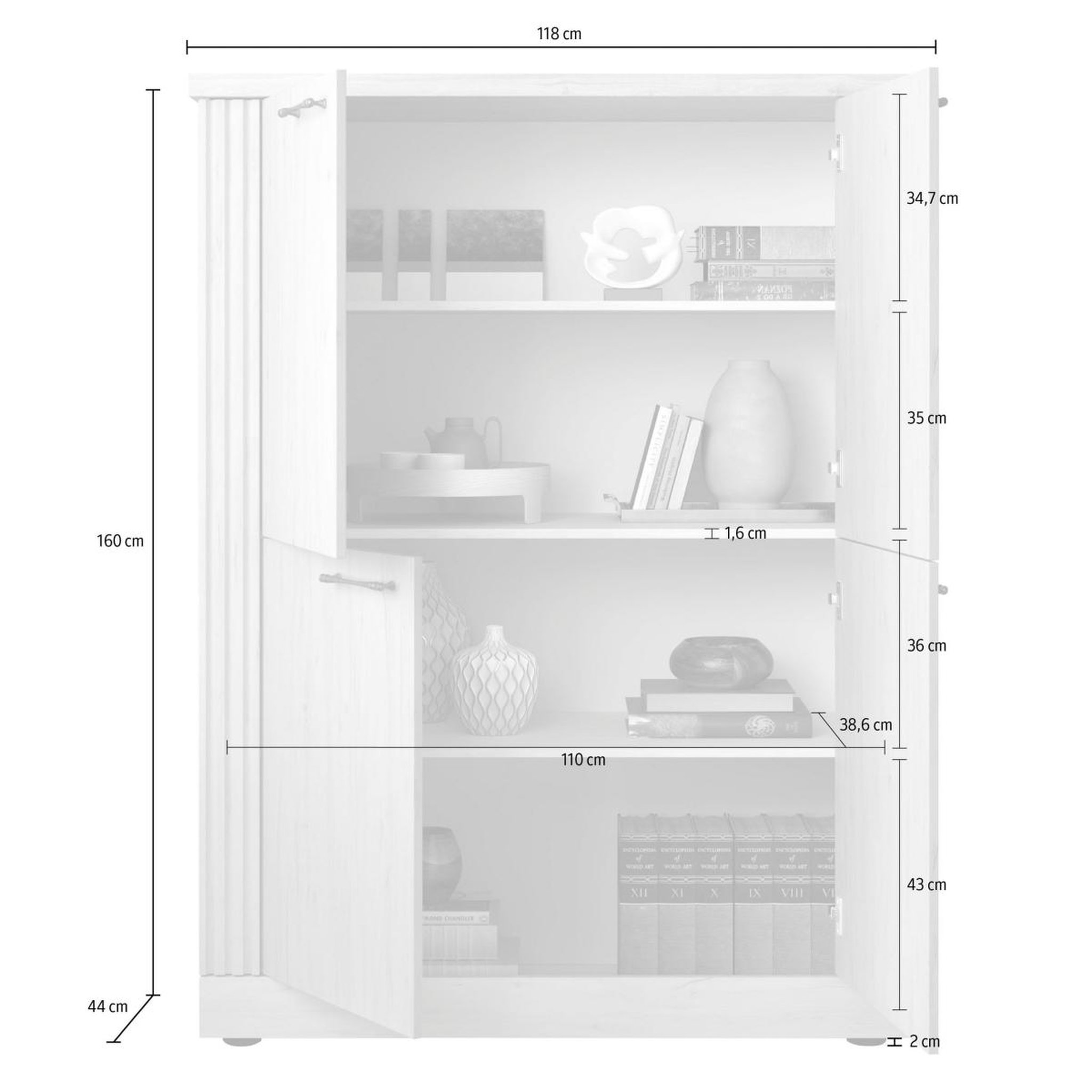 Voir la diapositive 6 : JLC KREATION Argentier-bar moderne 4 portes coloris chêne naturel YANIS