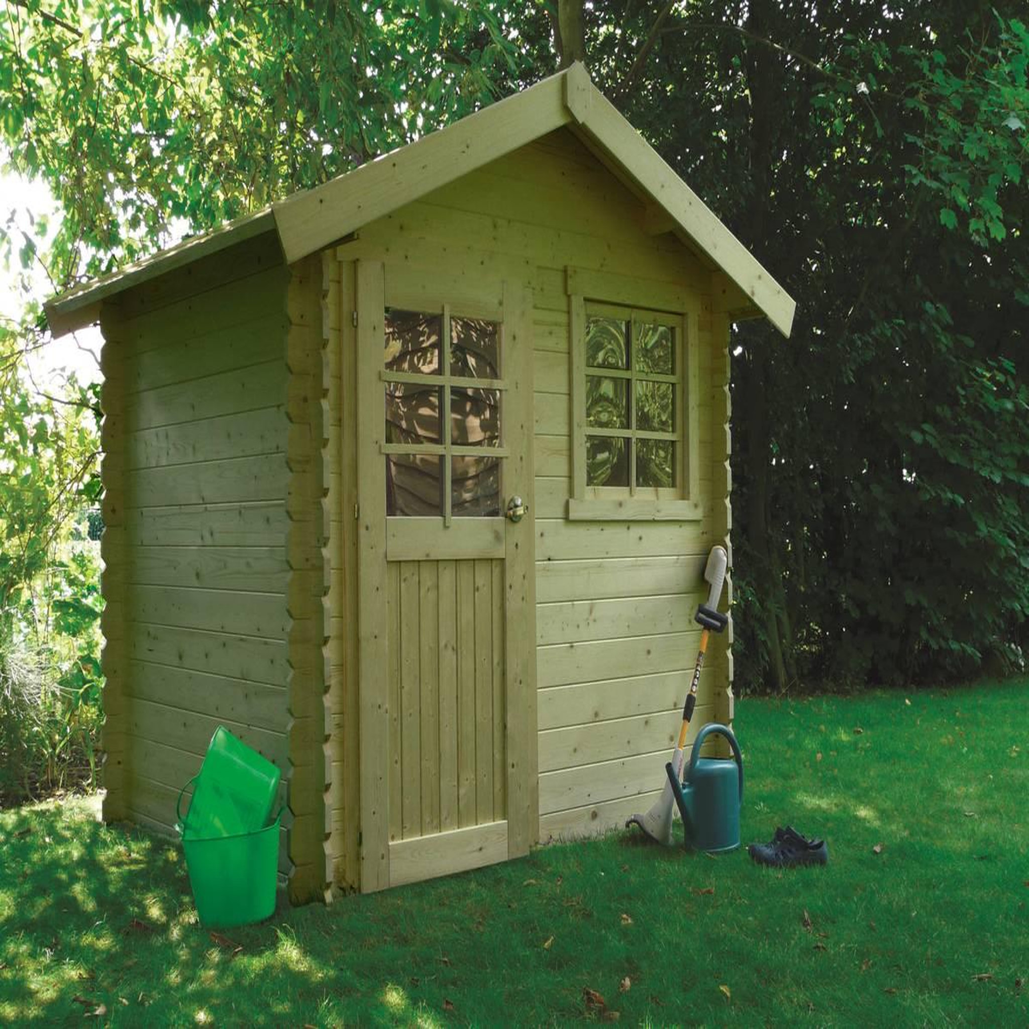 Voir la diapositive 2 : Habitat et Jardin Abri jardin bois  Saran  - 5.9 m² - 2.98 x 1.98 x 2.39 m - 28 mm