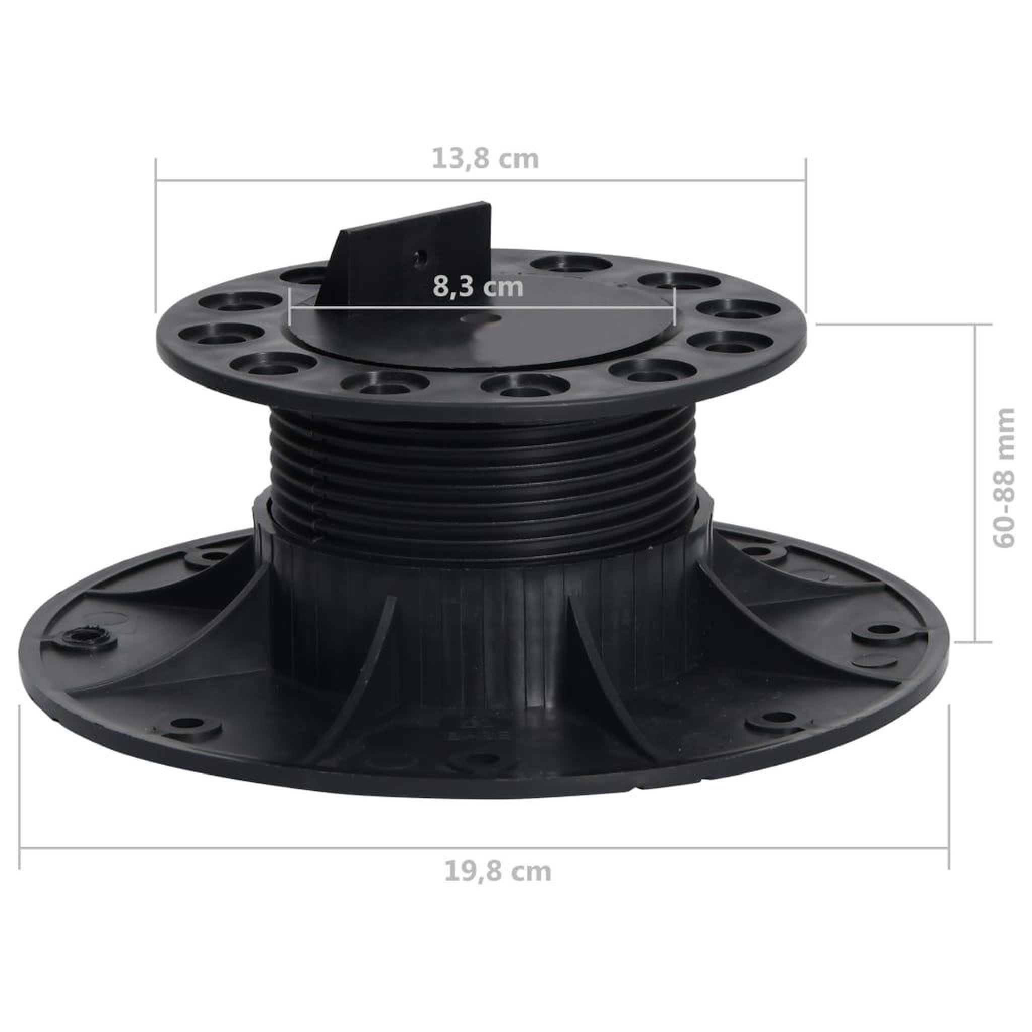 Voir la diapositive 6 : VIDAXL Pieds de terrasse reglables 10 pcs 60-88 mm