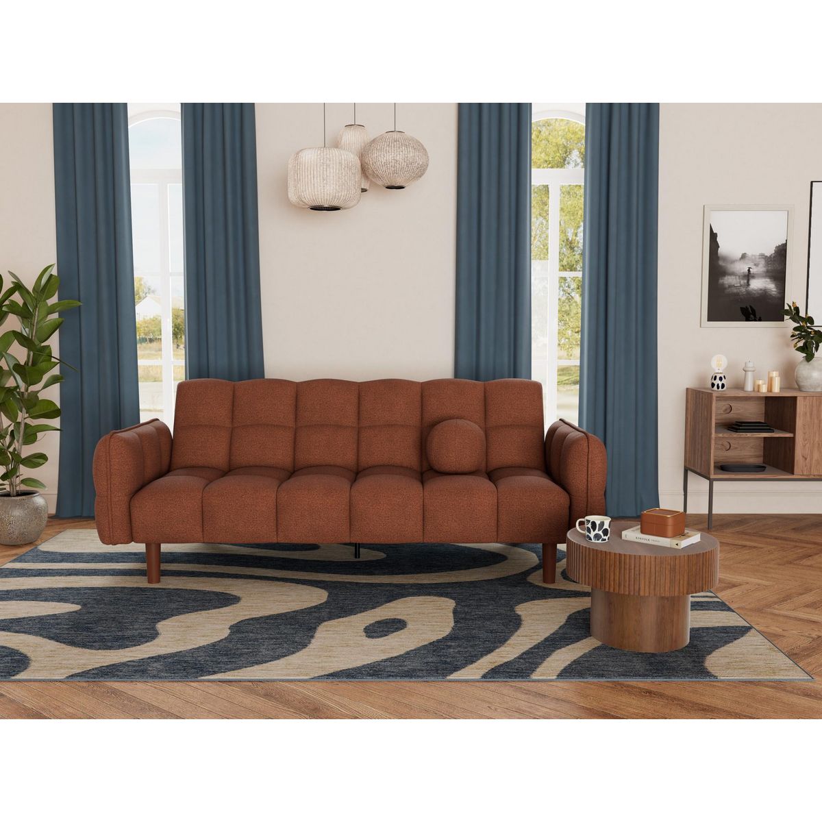 BEST MOBILIER Adam - canapé convertible clic-clac 2 places en tissu texturé