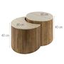 Voir la diapositive 4 : LISA DESIGN Jade - lot de 2 tables basses gigognes effet travertin - pieds en bois massif de manguier - 60 cm