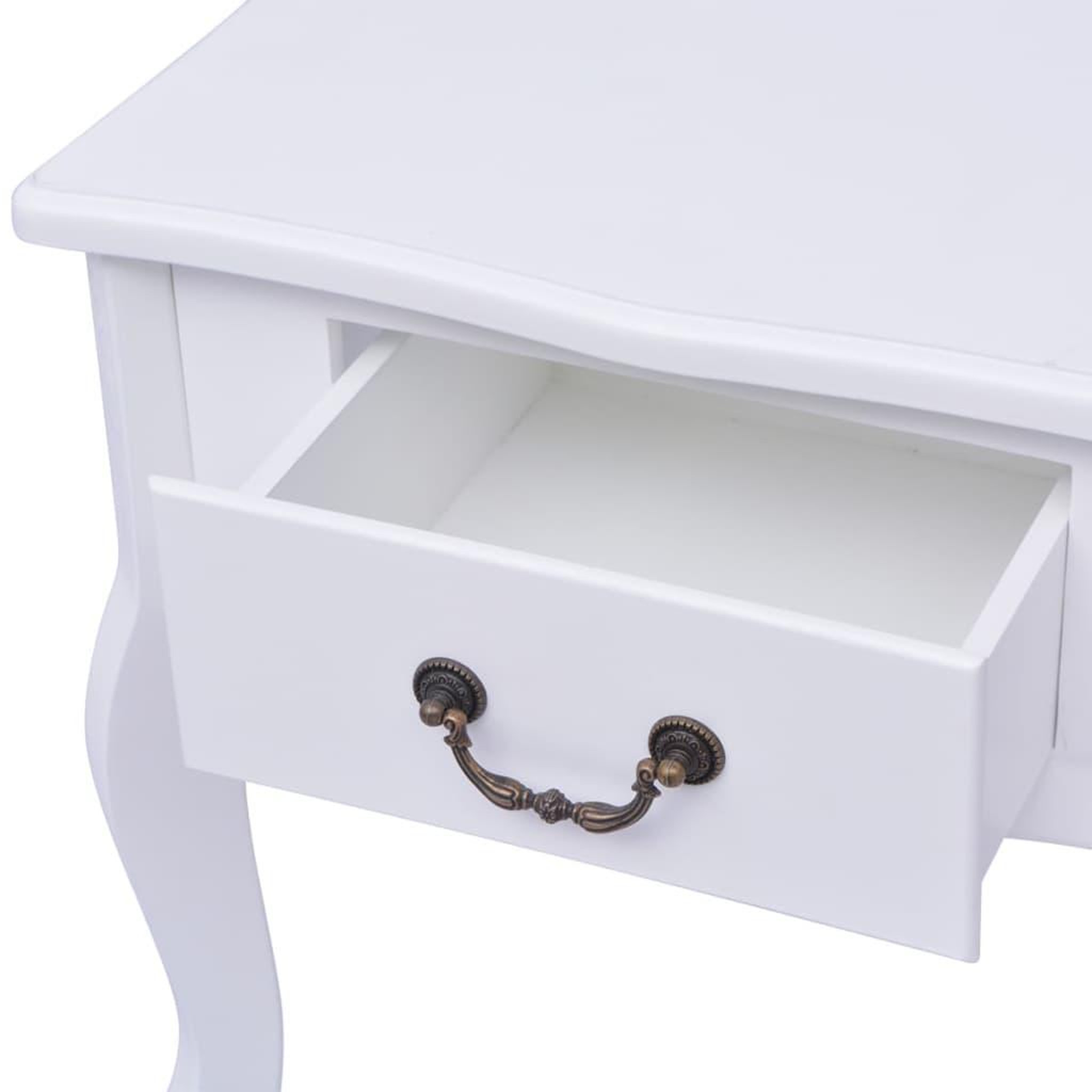 Voir la diapositive 3 : VIDAXL Table de chevet MDF Blanc