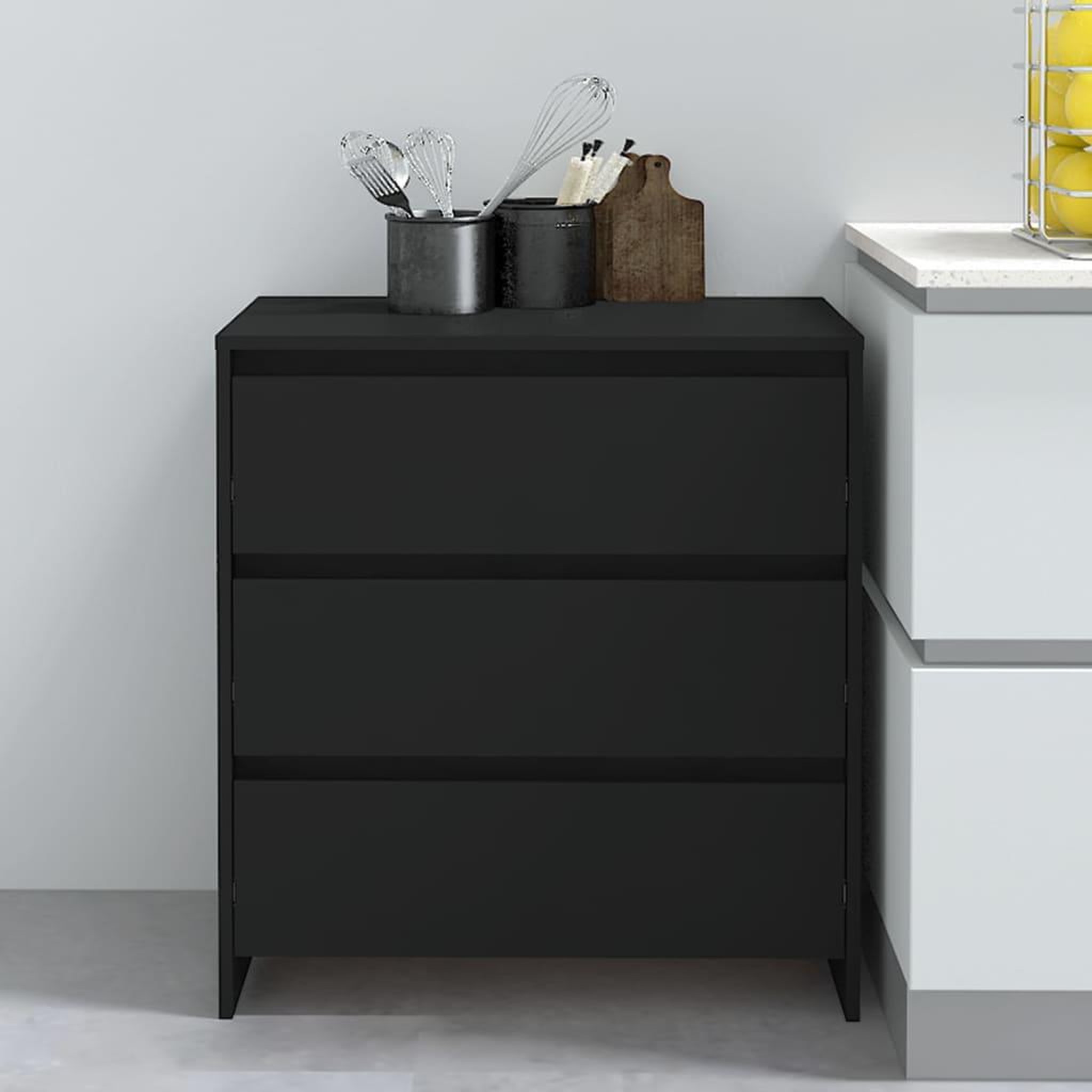 Voir la diapositive 1 : VIDAXL Buffet Noir 70x41x75 cm Bois d'ingenierie