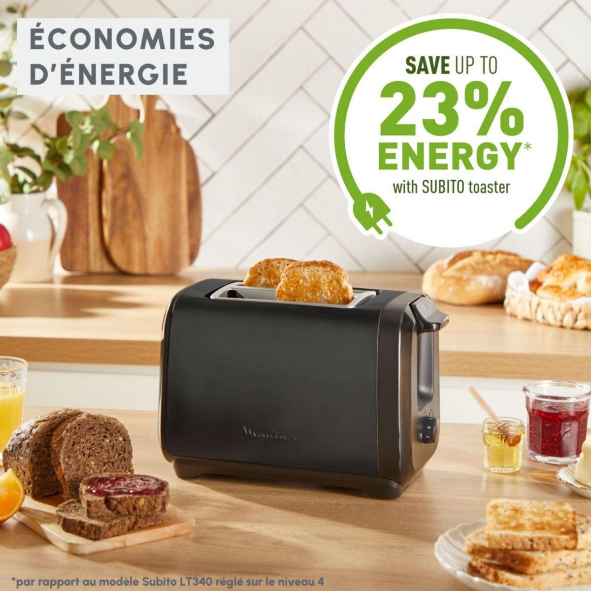 MOULINEX Grille-pain LT5S08E0 Subito Noir