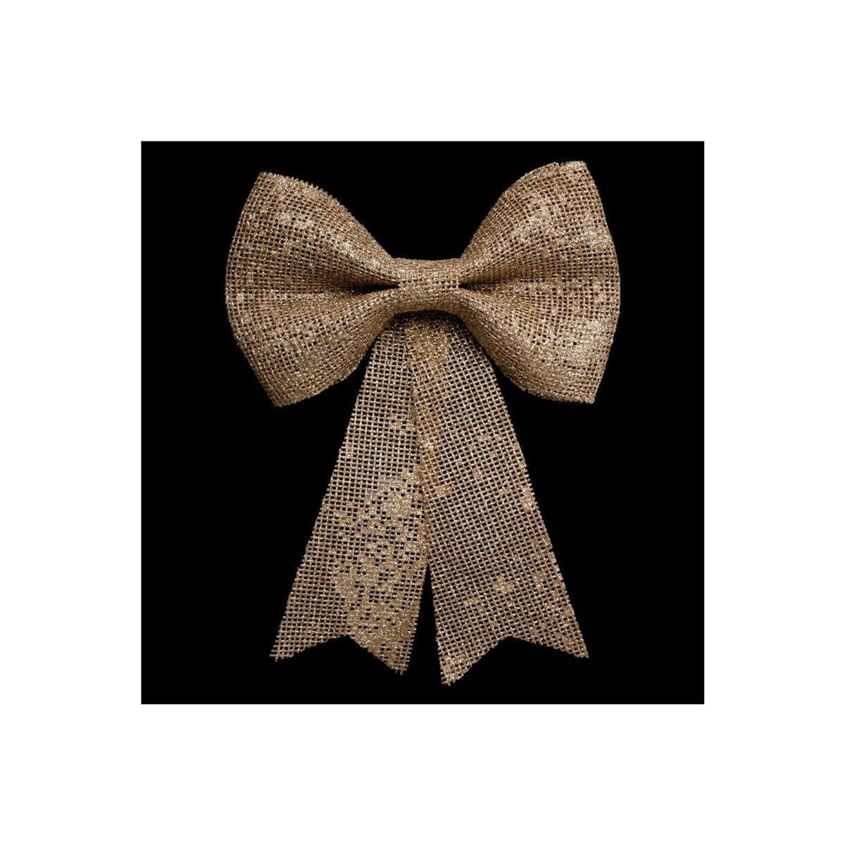 FEERIC LIGHT & CHRISTMAS Nœud Déco  Héritage  24cm Champagne & Or