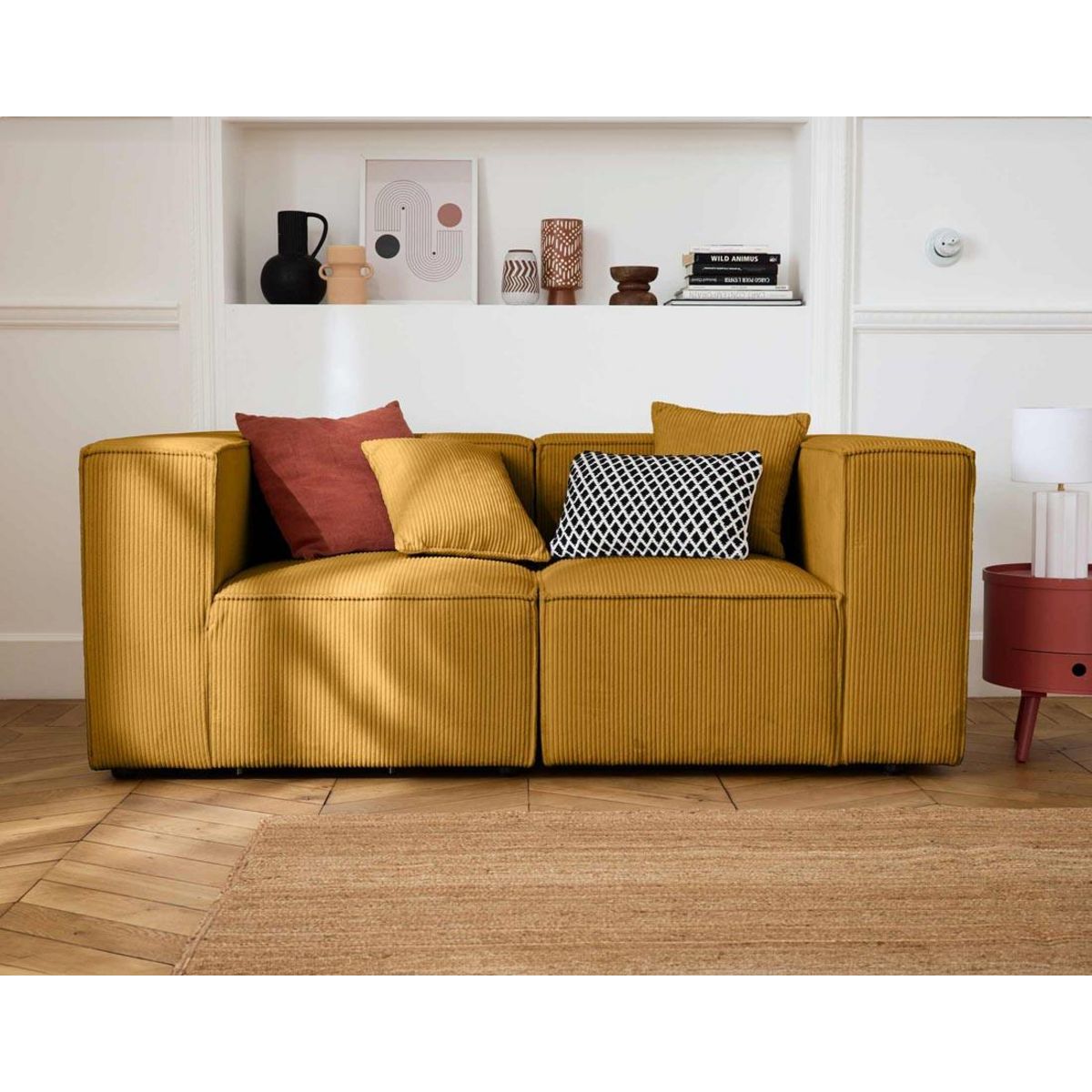 LISA DESIGN Arty - canapé modulable 2 places - en velours côtelé
