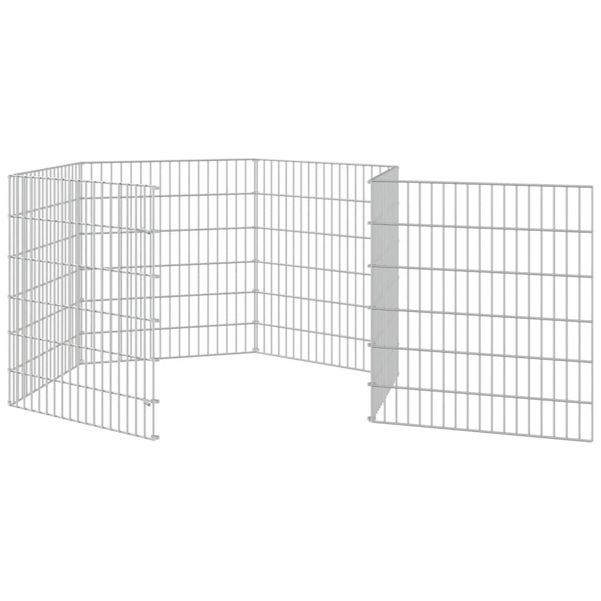 Voir la diapositive 5 : VIDAXL Enclos pour animaux en liberte 6 panneaux 54x60cm fer galvanise