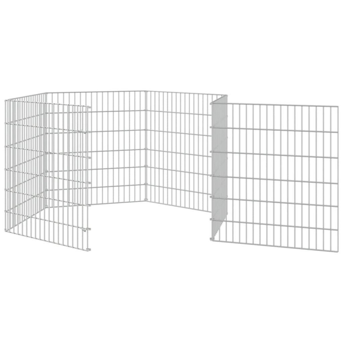 VIDAXL Enclos pour animaux en liberte 6 panneaux 54x60cm fer galvanise