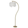 Voir la diapositive 1 : Paris Prix Lampadaire Imitation Plume  Semi Arc  170cm Or & Blanc