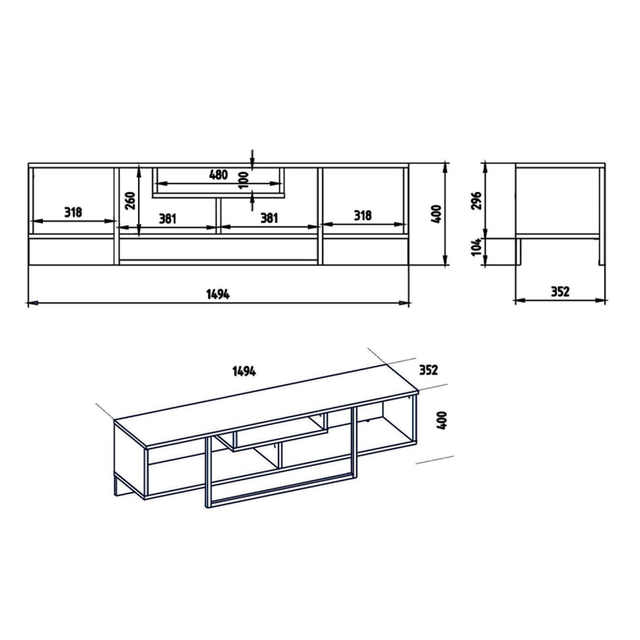 Voir la diapositive 5 : CONCEPT USINE Meuble tv design industriel noyer et noir avec rangements - 149 cm silo