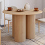 Voir la diapositive 2 : ID MARKET Table à manger ronde ELOISE pied central cylindrique 6 personnes hêtre 110 cm