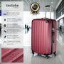 Voir la diapositive 2 : tectake Set de valises trolley rigides 4 pièces, 3 trolleys et une trousse de beauté en plastique ABS robuste rouge bordeaux