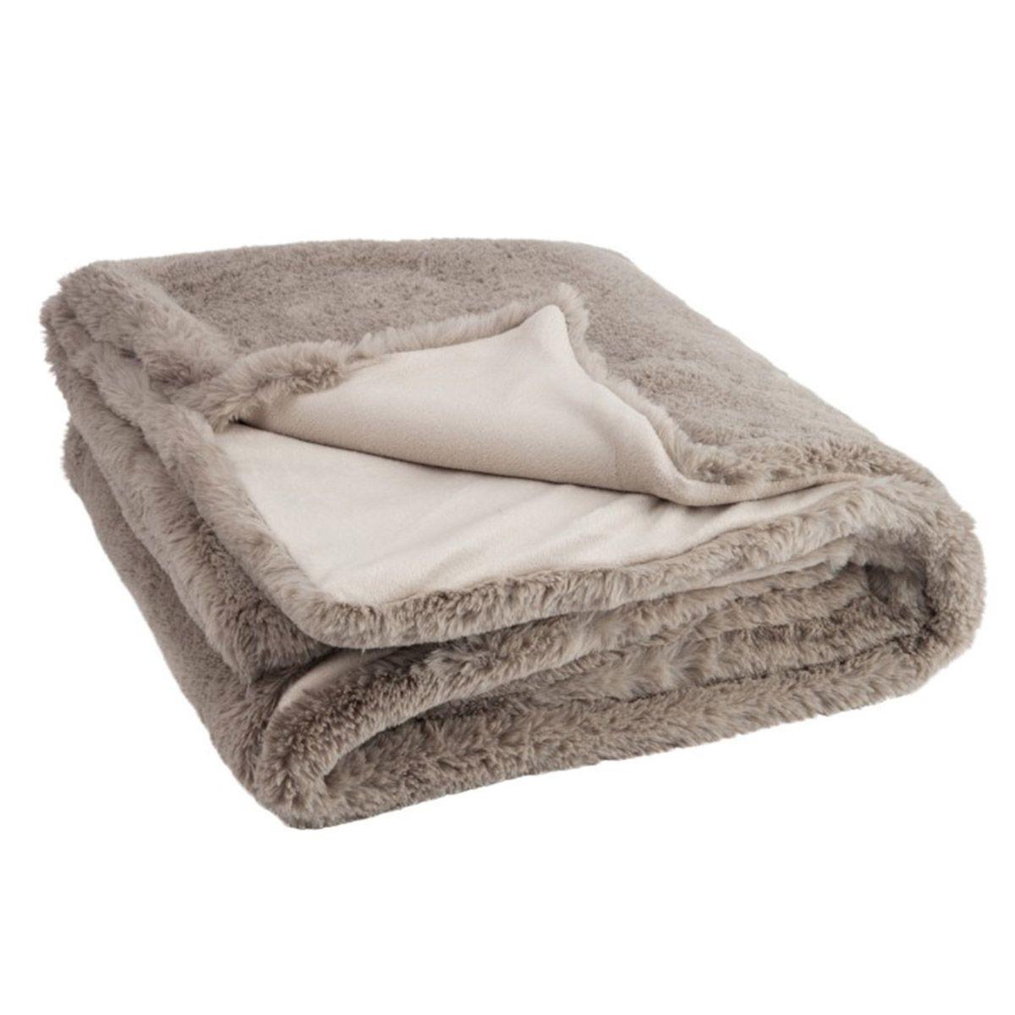 J-LINE Plaid imitation fourrure  cutie  130x180cm gris