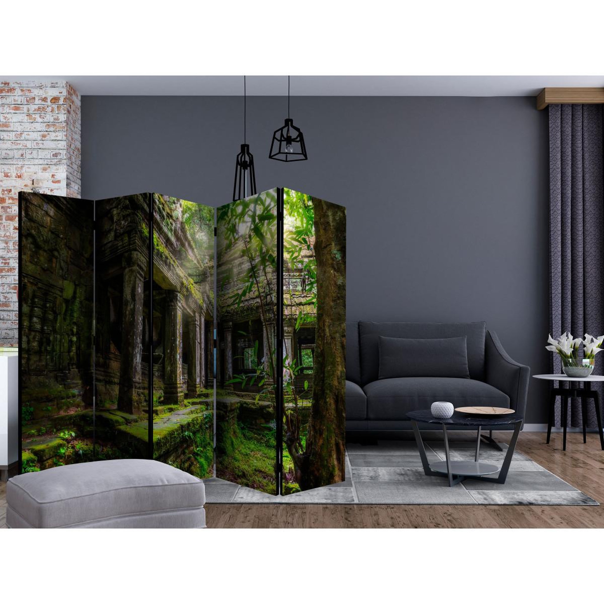 Voir la diapositive 2 : Paris Prix Paravent 5 volets  preah khan  172x225cm