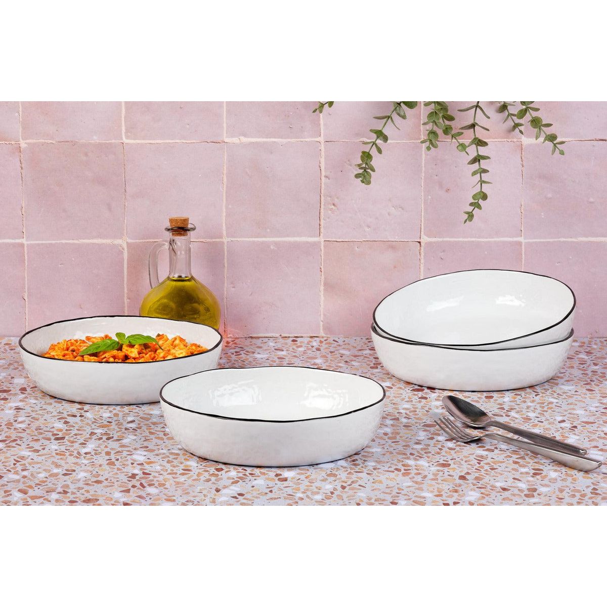 BJORN Assiette creuse PURE Ø21,5cm - 4 pièces - Blanc Neige