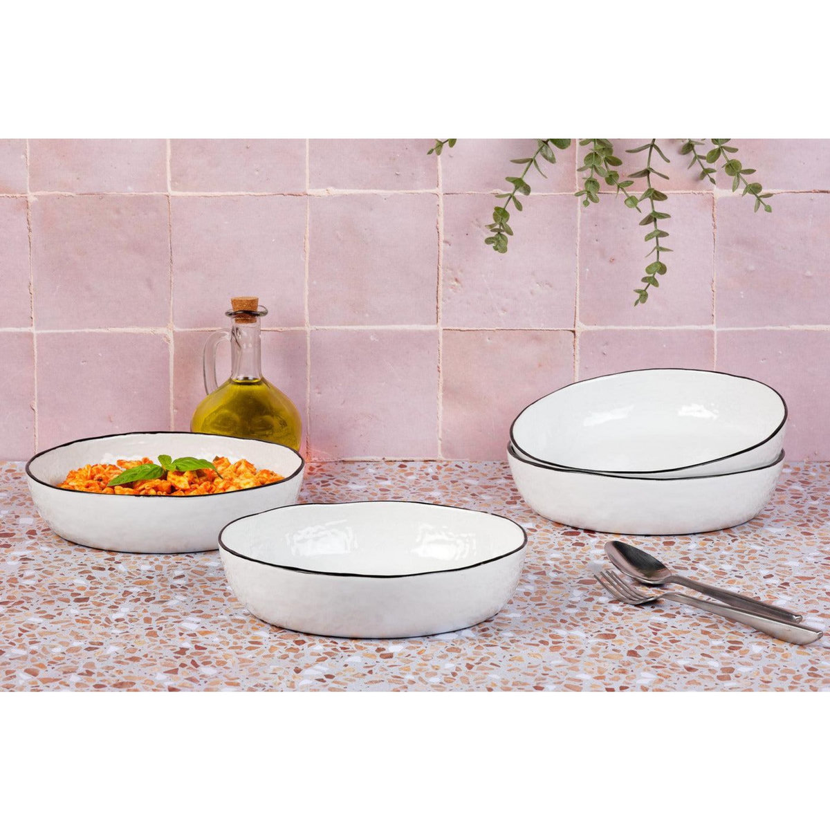 BJORN Assiette creuse PURE Ø21,5cm - 4 pièces - Blanc Neige
