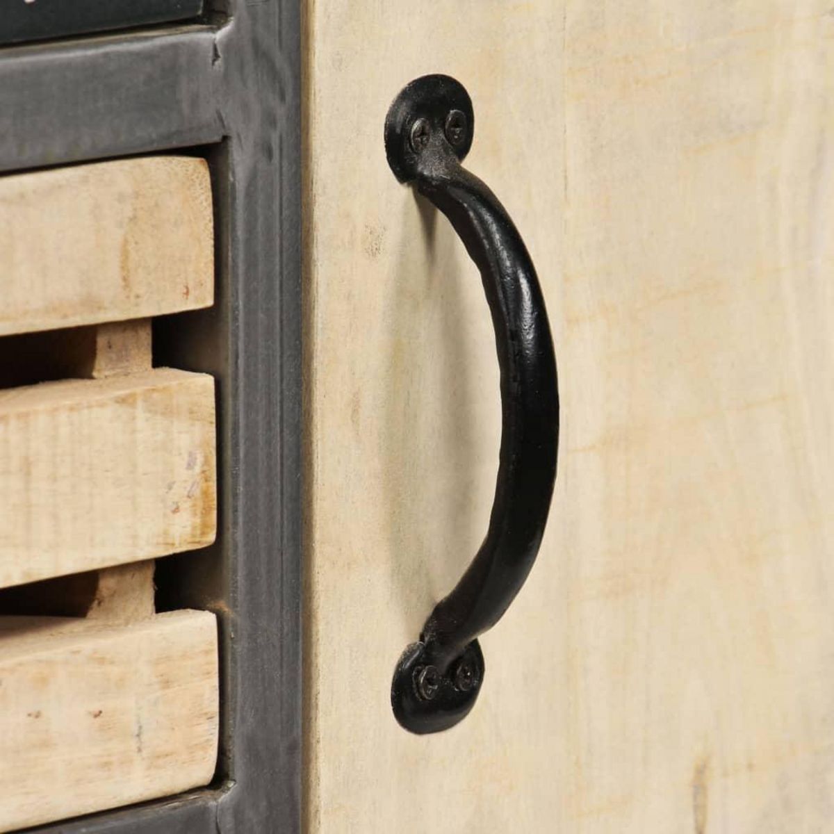 VIDAXL Buffet Bois de manguier massif et acier 65x33x76 cm