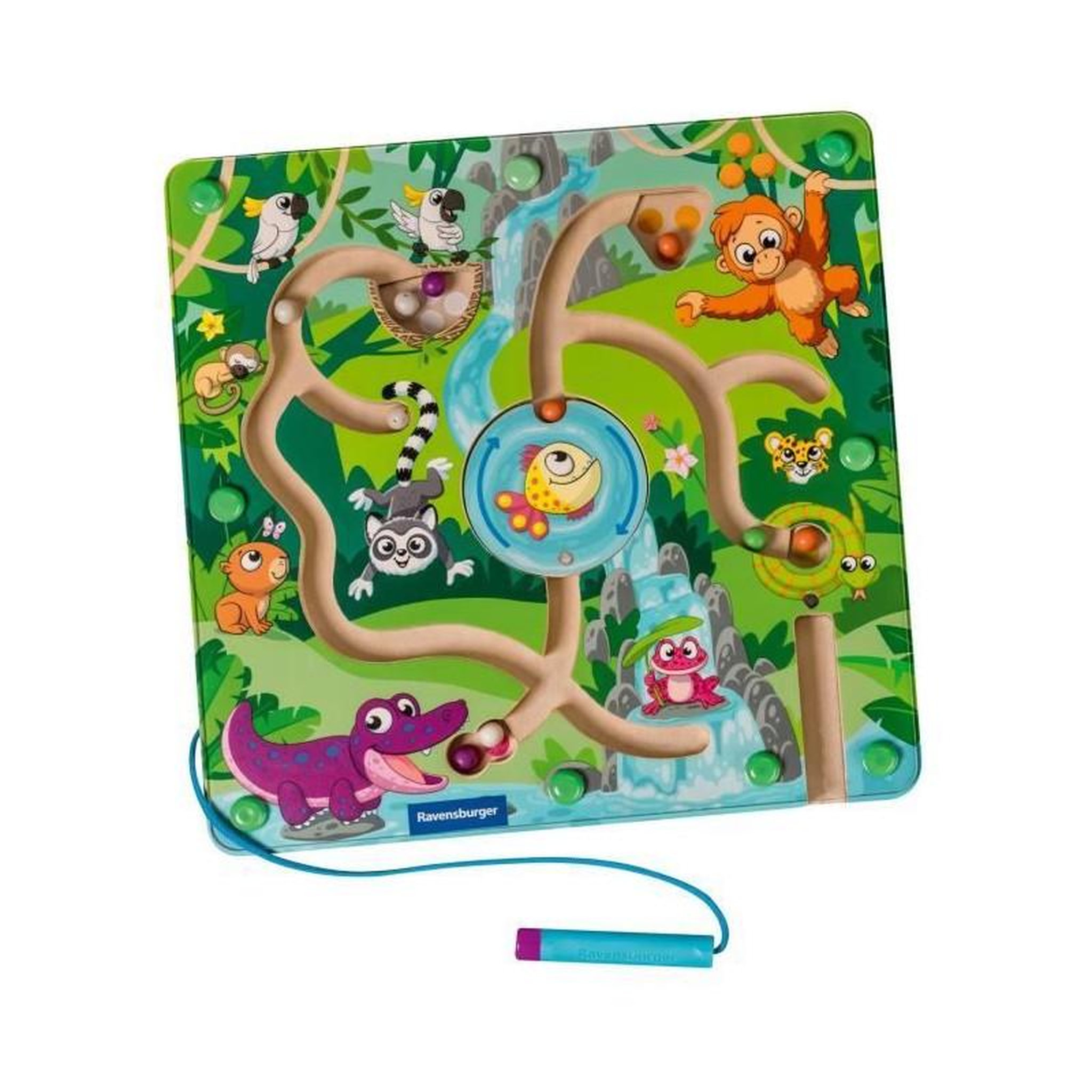 Voir la diapositive 2 : RAVENSBURGER Ravensburger -PLAY + - Labyrinthe magnétique en bois Dans la jungle  - Des 18 mois - version française - 34018
